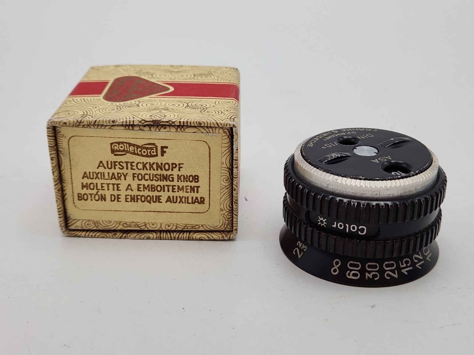 Rollei Rolleicord F Aufsteckknopf Auxiliary Focusing Knob Rolleiflex w/ Box