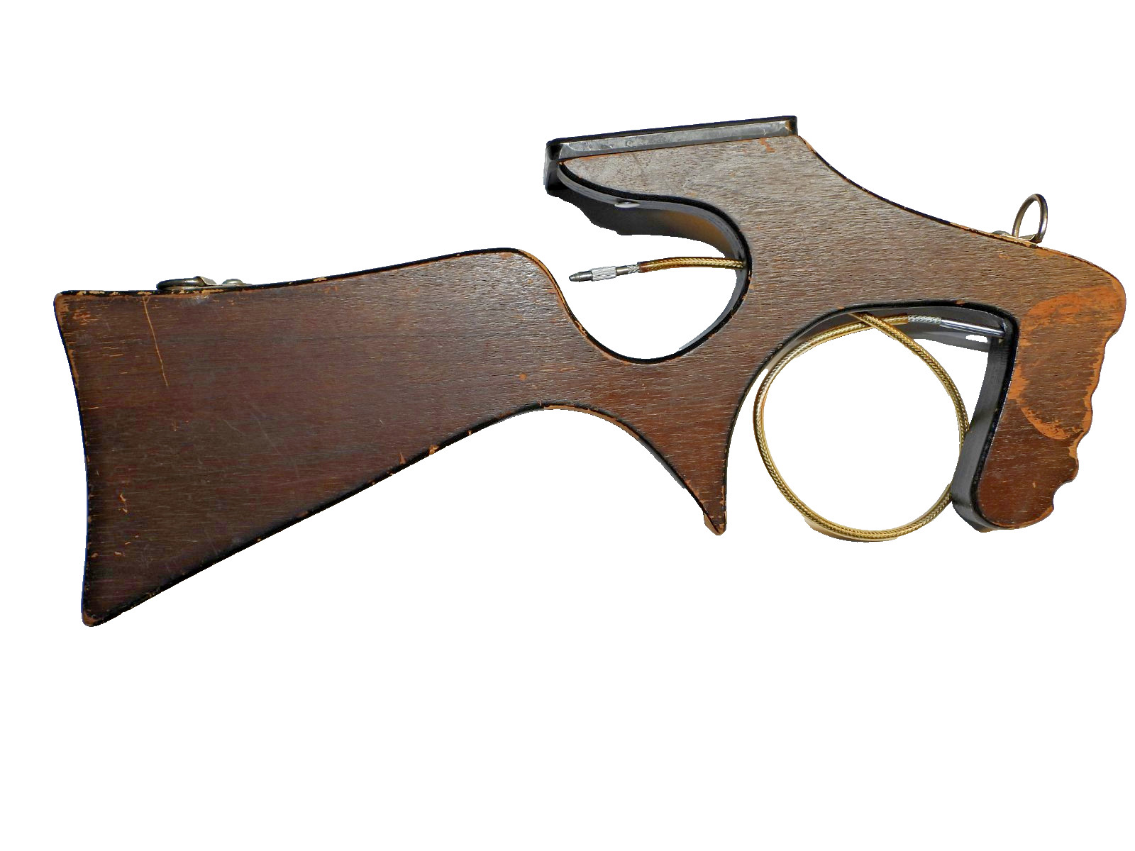 Vintage Dasco Camera Mount Wood Gun Rifle Stock w/ Cable Trigger Shutter