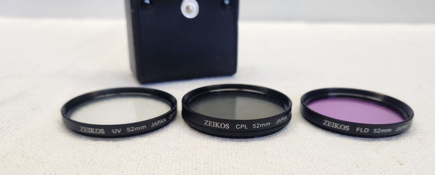 Vtg Lot Camera Lens Filters Zeikos Kodak 49mm 52mm Step Up Rings Old Photography