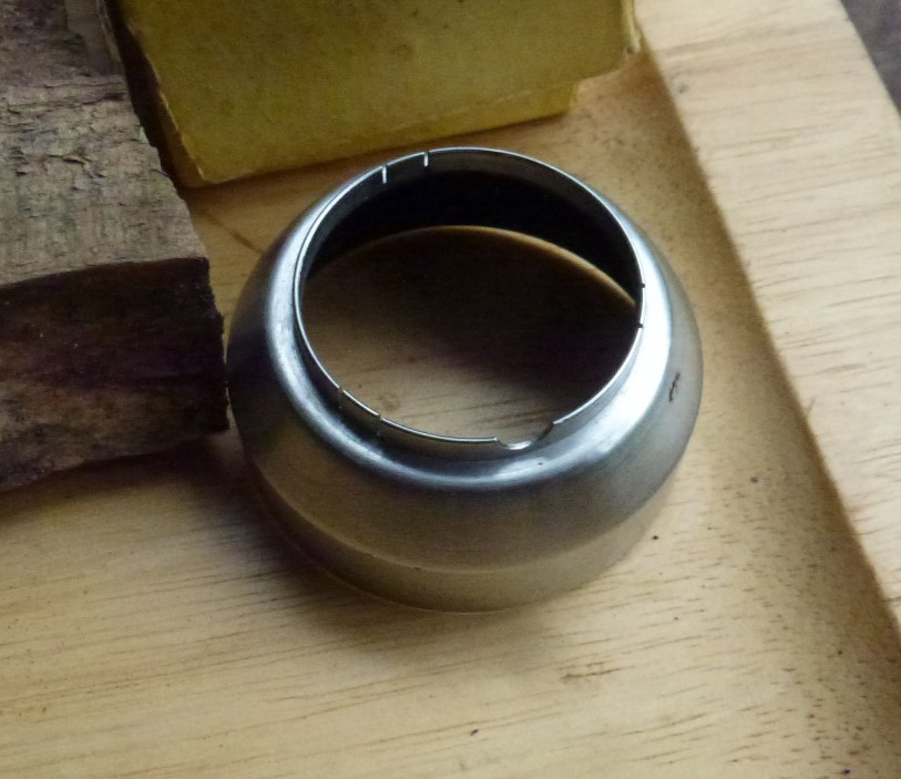 A37 37mm push fit slip on lens hood chrome brass, voigtlander fit