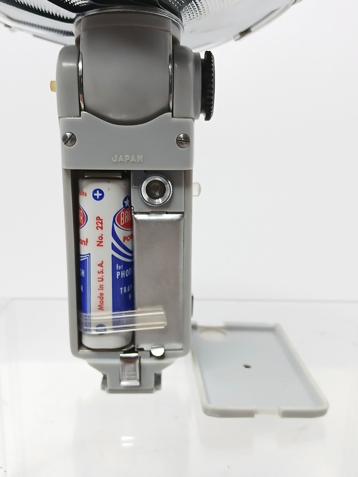 Vintage Nikon BC-5 Range Finder Folding Fan Flash Unit W/Original Leather Case