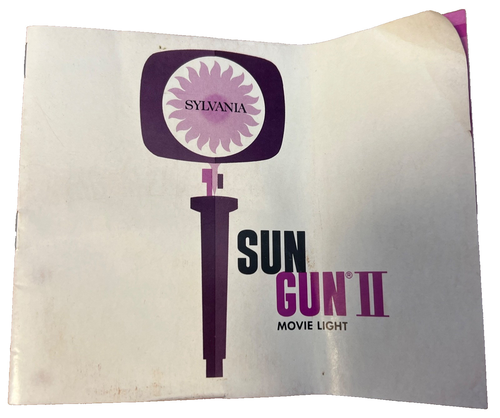 Vintage Sylvania SUN GUN II MOVIE LIGHT+Rare Dichraic Daylight Filter SG65D+Case