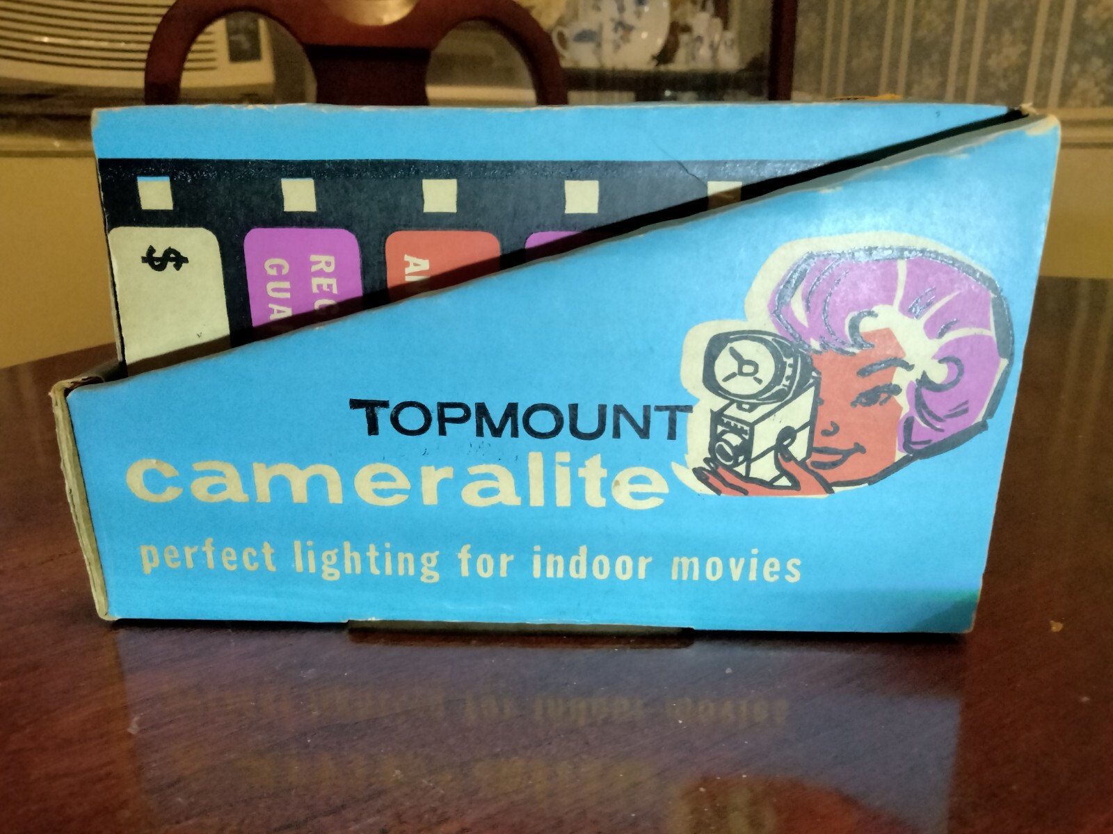 HOLLYWOOD CAMERALITE Model 919 Vintage Working GE TOPMOUNT for Movies/Cameras