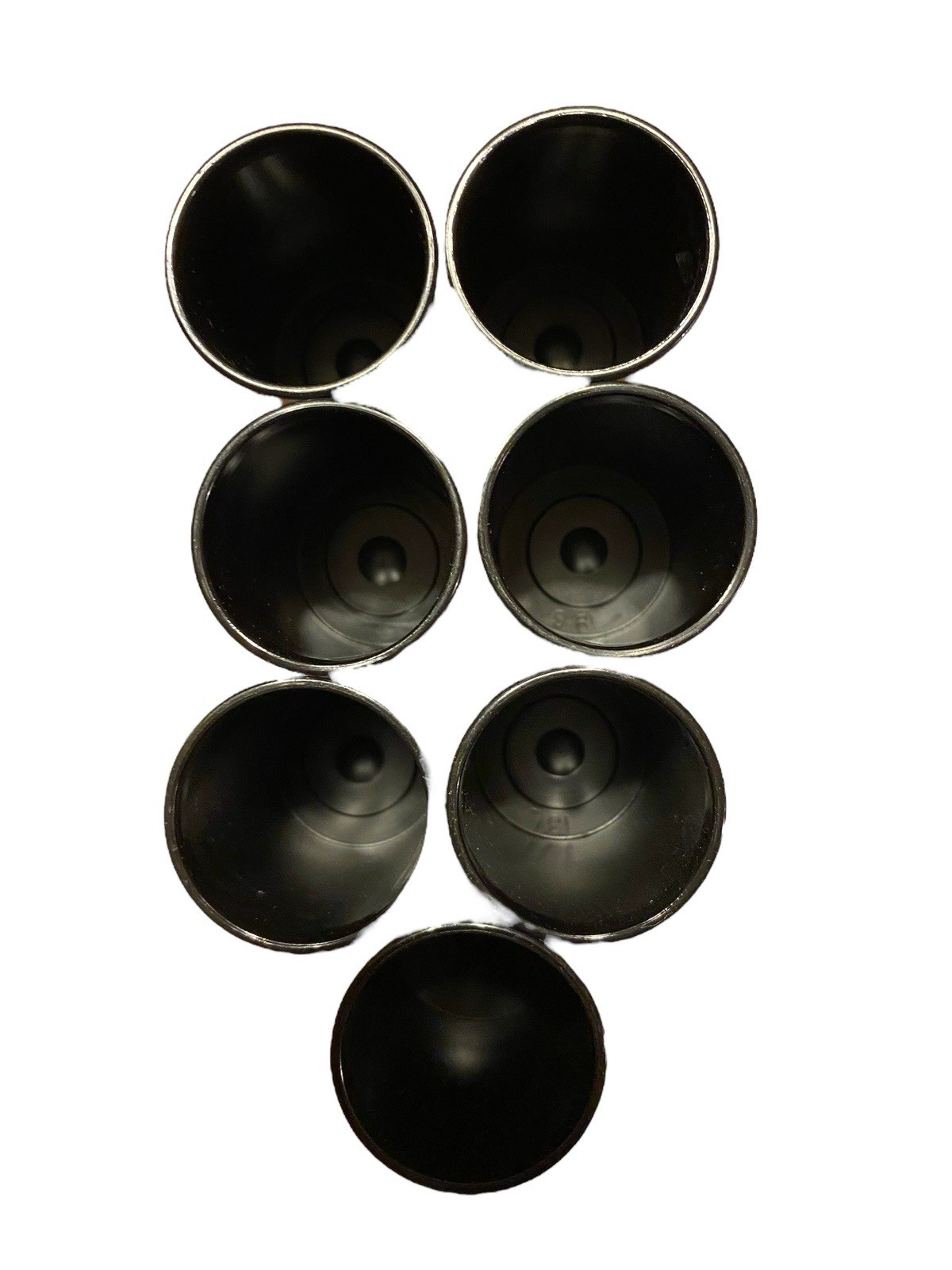Genuine Vintage Lot of 7 Empty Black Plastic 35mm Film Canisters without Lids