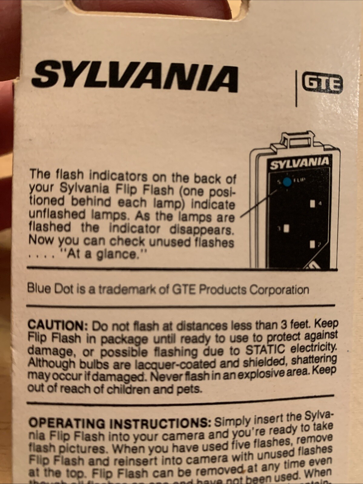 Sylvania Blue Dot Flip Flash Super 10 Flashes | NOS, For Flipflash Cameras