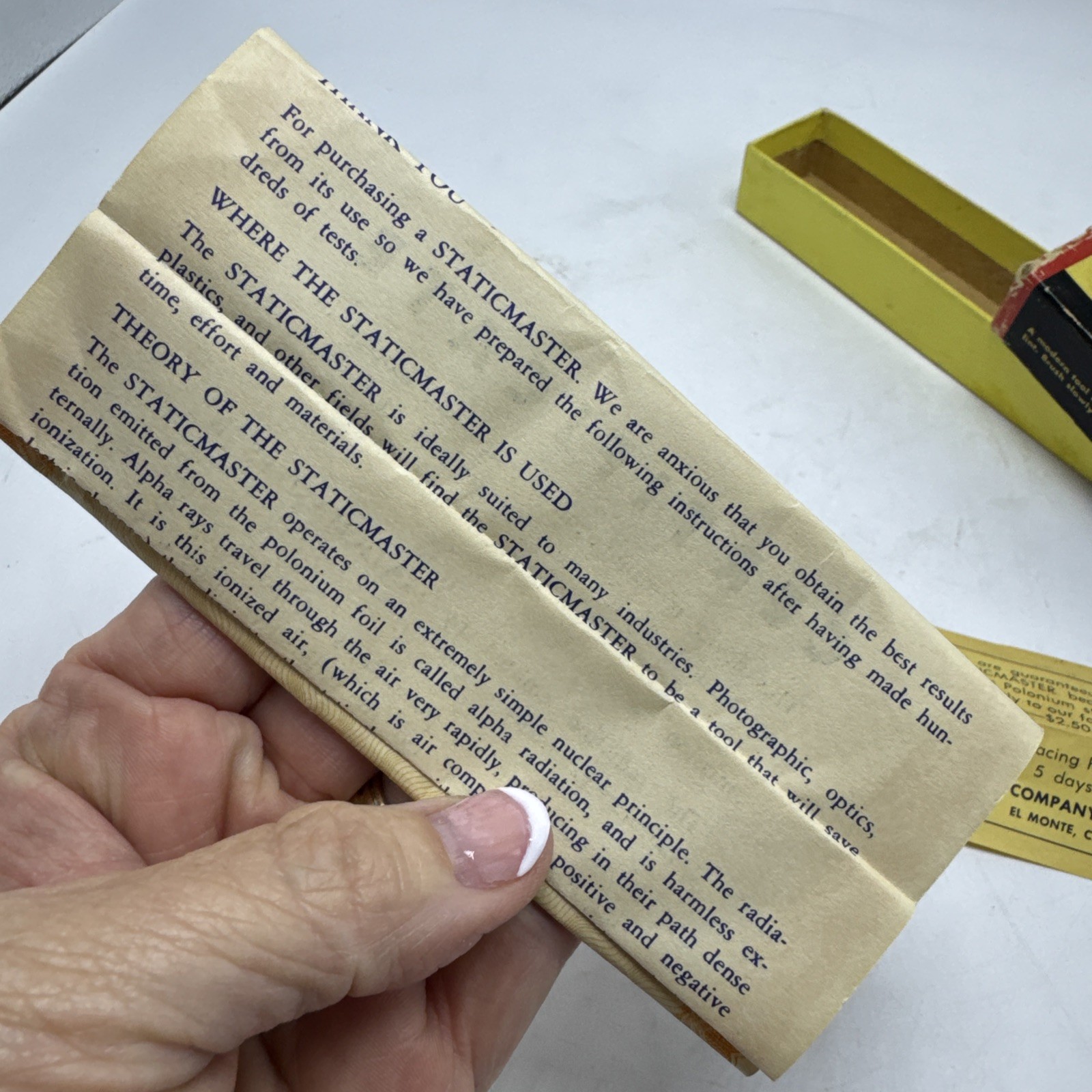 Staticmaster Nuclear Products Co. 1” #1550 Bakelite In Original Box Made In USA