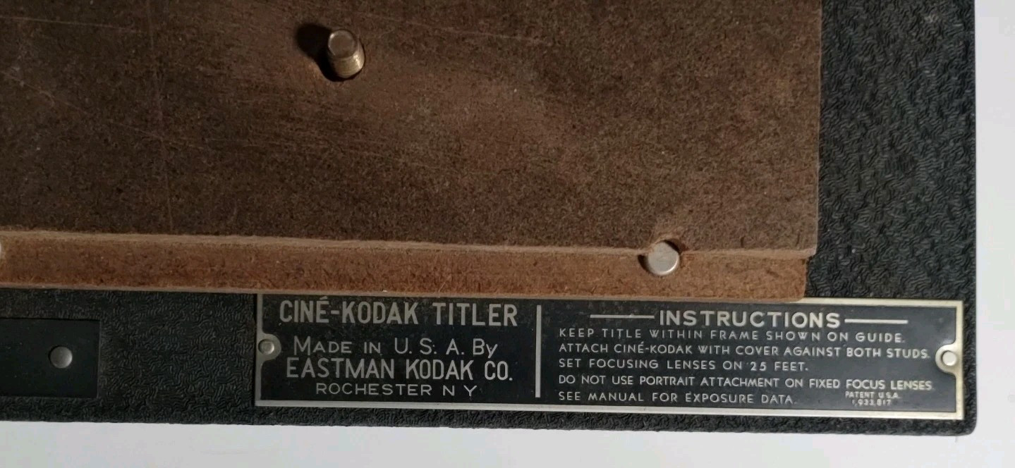 Cine-Kodak Titler Eastman Kodak Company Display Item Vtg In Excellent Condition