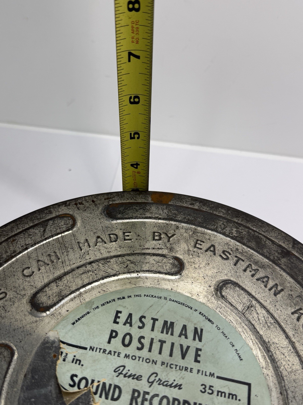 Vintage Eastman Kodak 35mm Nitrate Motion Picture Film Can Canister 10.5″ x 3″