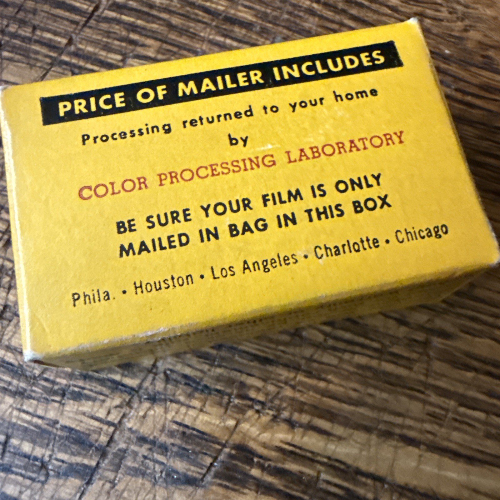 Vintage 1950s Kodachrome Film Box Pre Paid Shipping Label Mailer & Bag NOS