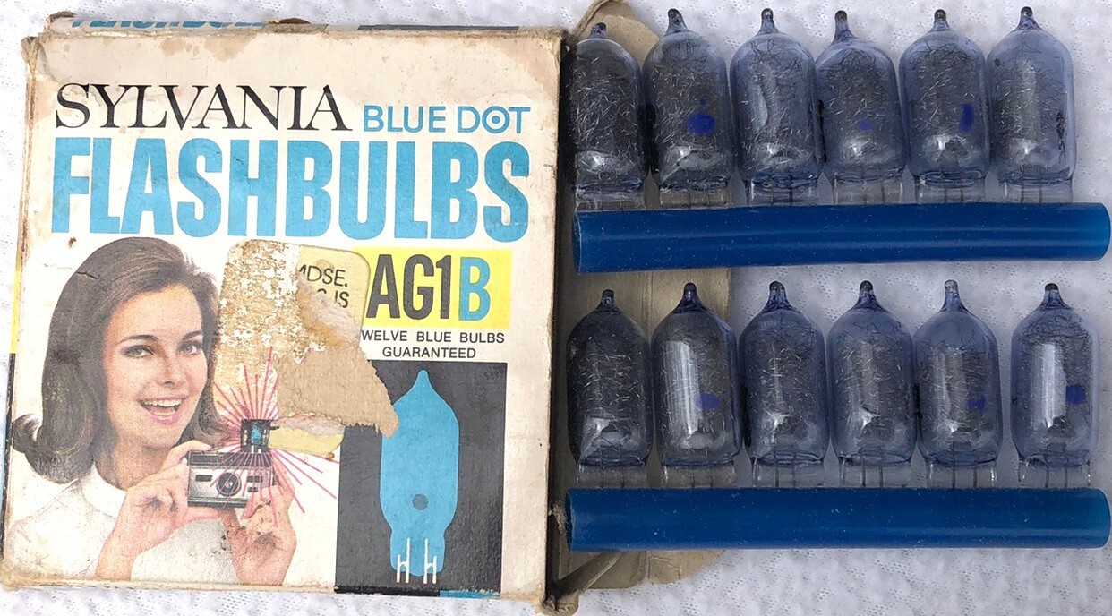 26 Sylvania Blue Dot AG-1B Bulbs & 12 Sylvania AG1 Bulbs – New Old Stock