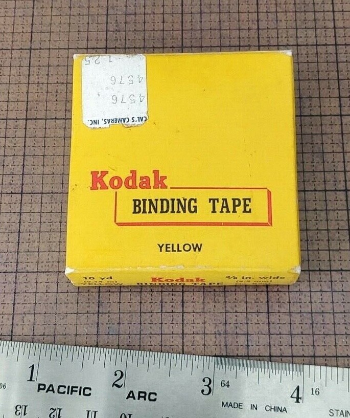 Vintage – Kodak NOS 10yd 3/8″ Wide Yellow Binding Tape – From 1974