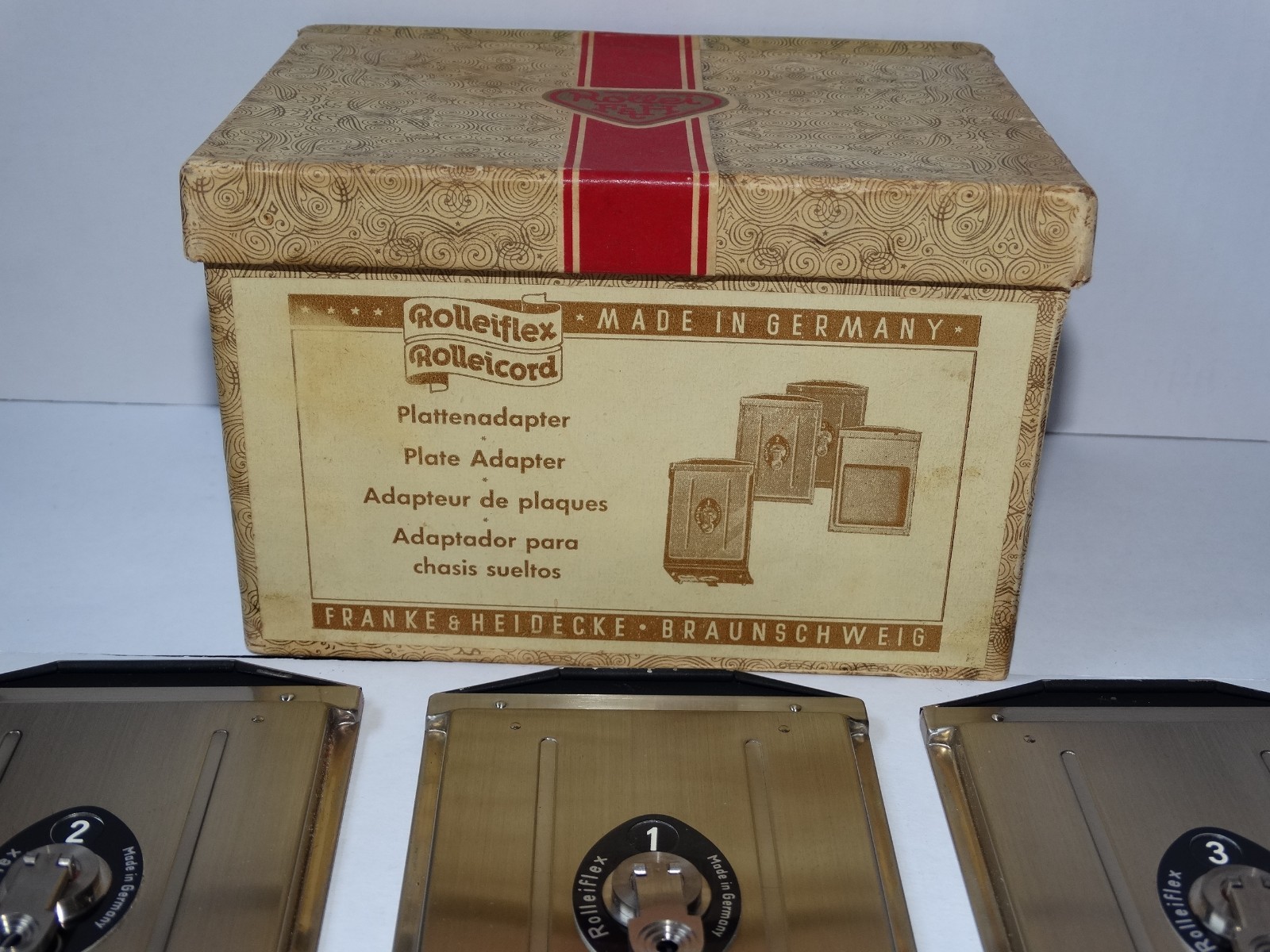 Rolleiflex Rolleicord Plate Adapter Set (12) w/ Orig Box, Germany – New, Un-used