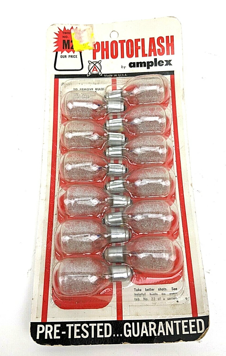 VINTAGE AMPLEX M2 PHOTOFLASH FLASHBULBS M2 12 pack NEW