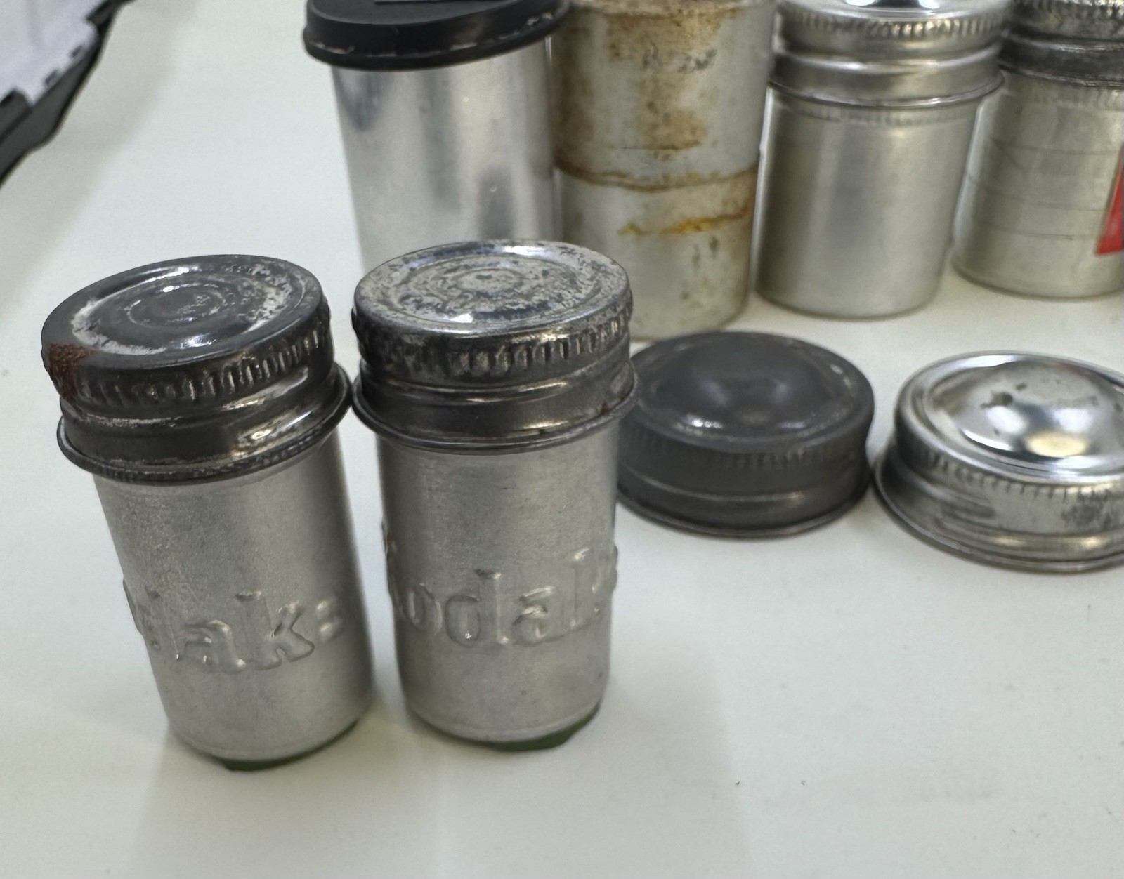 9x metal film canister for 35mm film, Kodak And Unbranded + 2 Lids