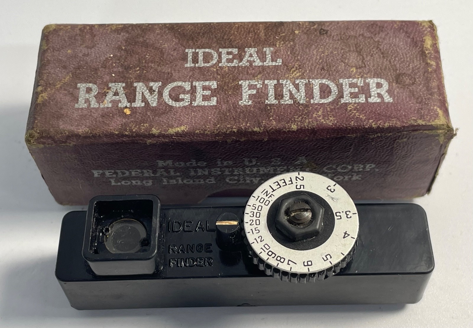Vintage Ideal Range Finder Federal Instrument Corp USA Long Island NY with Box