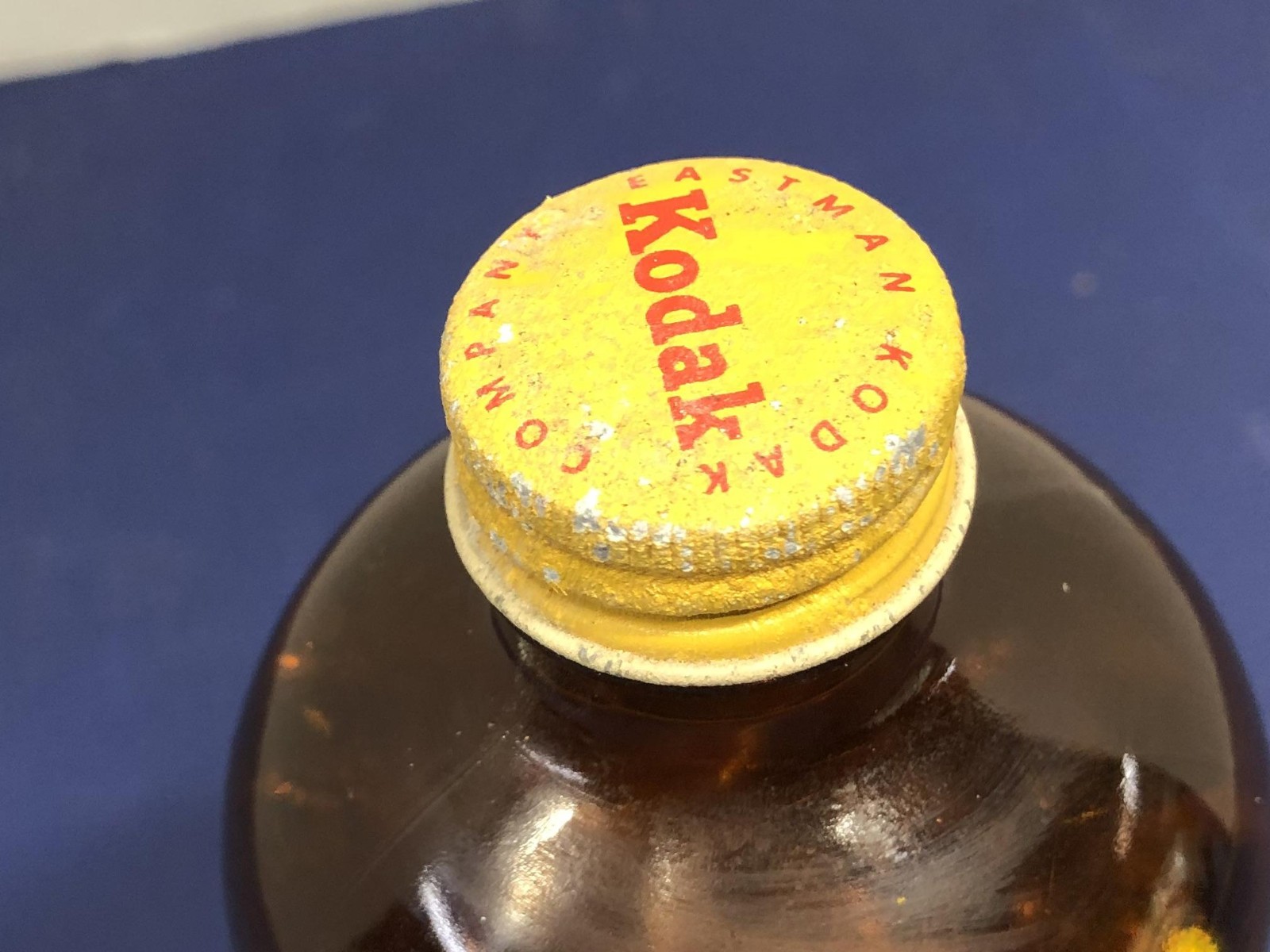 Kodak Lens Cleaner Brown Amber Glass Bottle 16 oz vintage camera