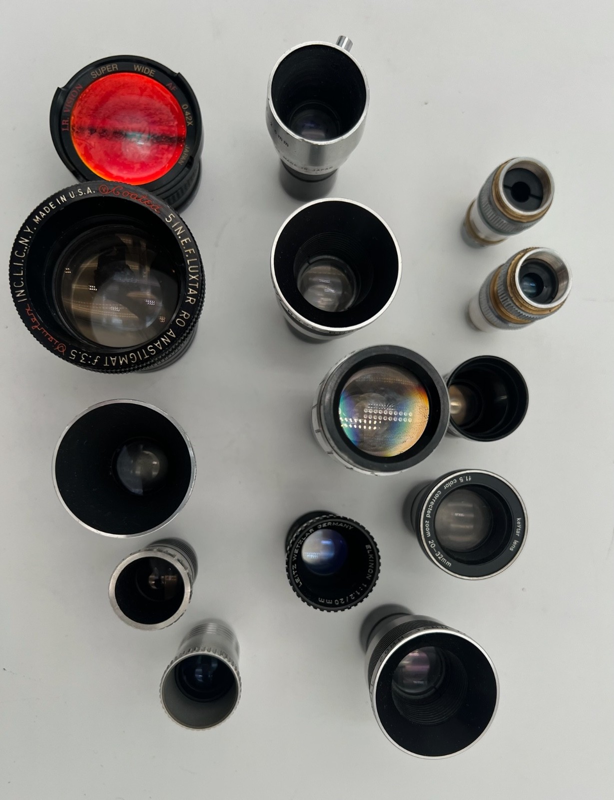 – LOT OF ASSORTED LENSES-PROJECTOR/CAMERA LENSES FOR PARTS/AS-IS