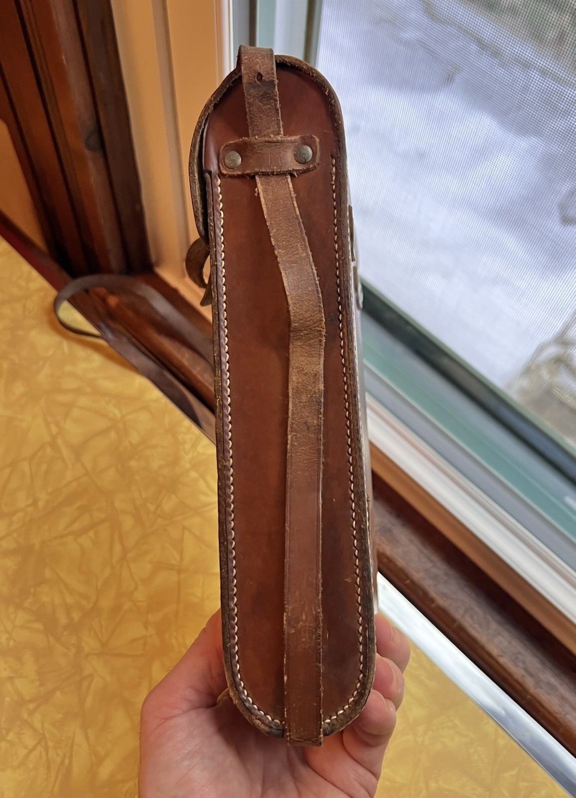Antique Kodak Paris & Lyon Folding Film Camera Case in Brown Leather with Strap