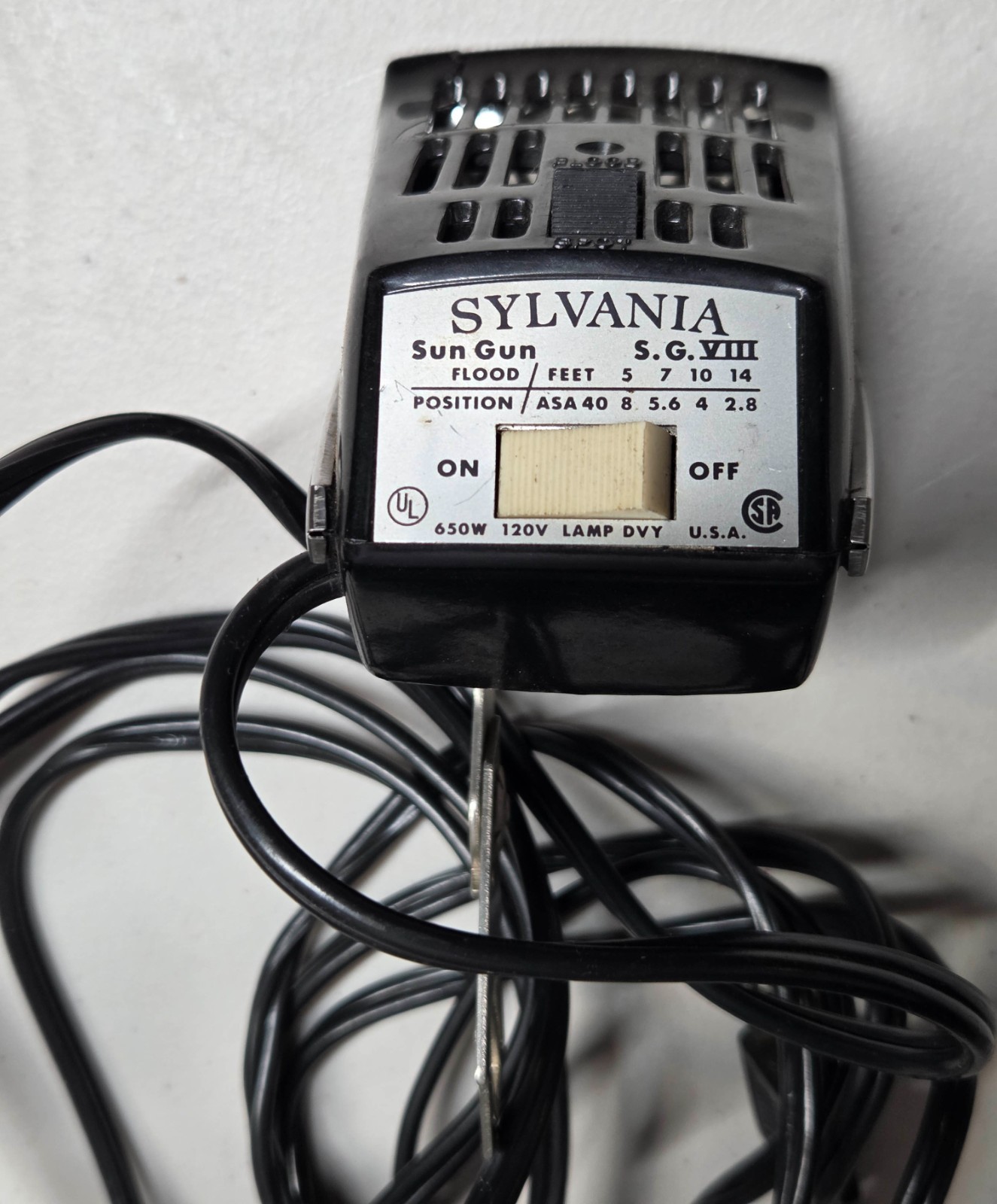 Sylvania Super 8 Sun-Gun Movie Light SG-8 – Tested Working Lamp