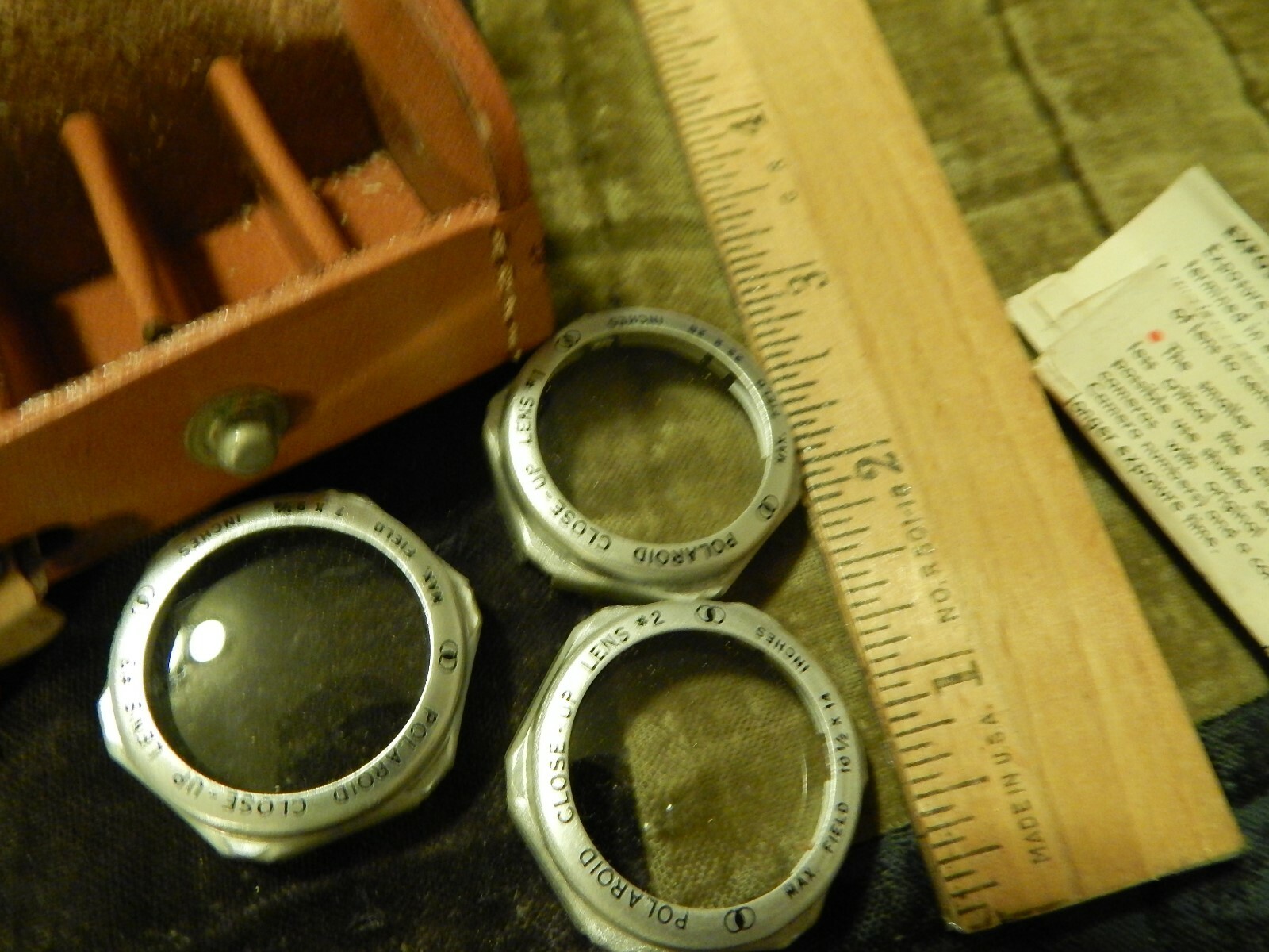 Polaroid ~ 540 Close-Up Lens Kit ~ Leather Snap Case w/ Lenses & Measuring Tape