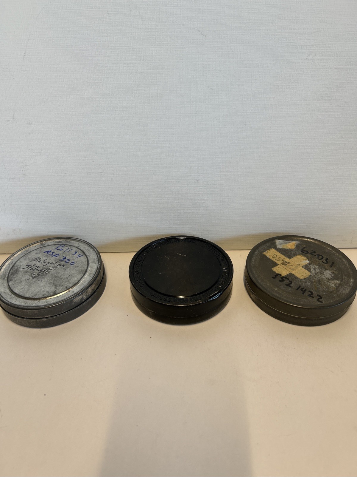 Vintage Lot Of 3 Empty Film Tins No Reels Small 3.5”