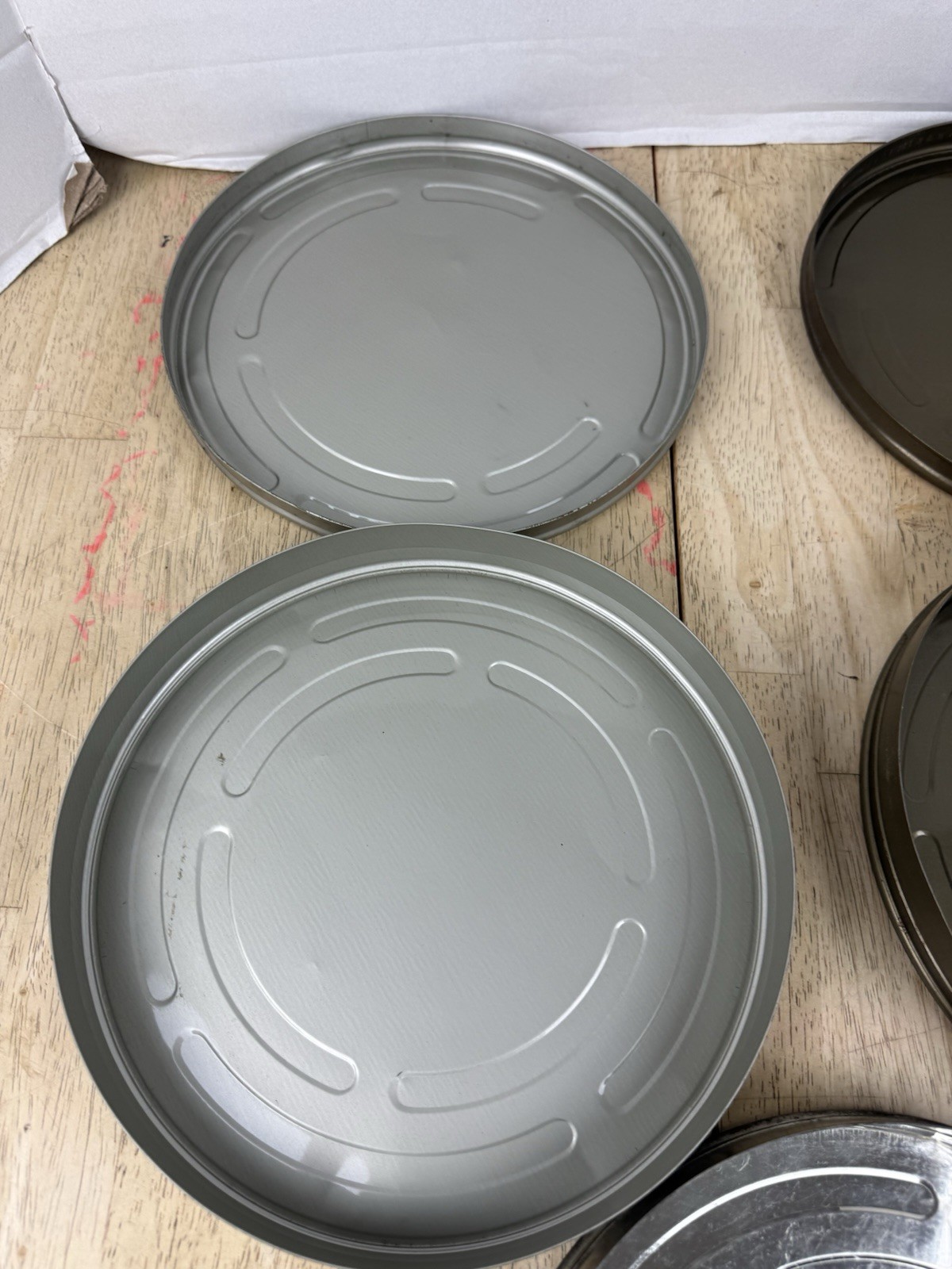 Lot of 3 Empty 16mm Metal Movie Film Canister Cans 10.5″ No Reels