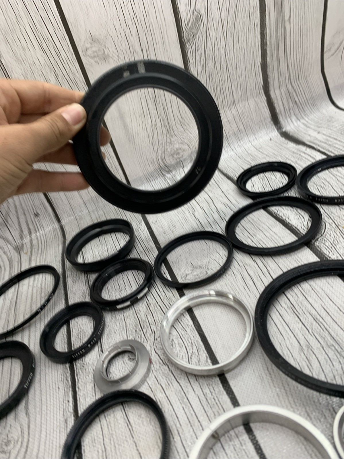 Vintage lot Camera Parts Hoods Caps Lens Adapters 36 pieces