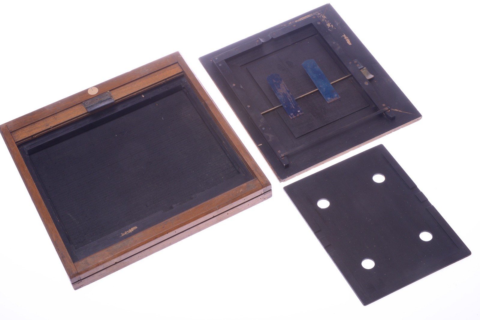 ✅SCHRAMBACH ANTIQUE WOOD GLASS PLATE & FILM HOLDERS 18X24CM 8X10″ STUDIO CAMERA
