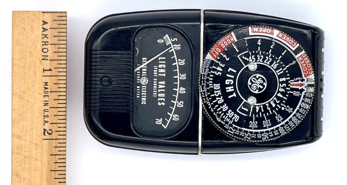 General Electric Exposure Meter Vintage for Film or Plates Leather Case