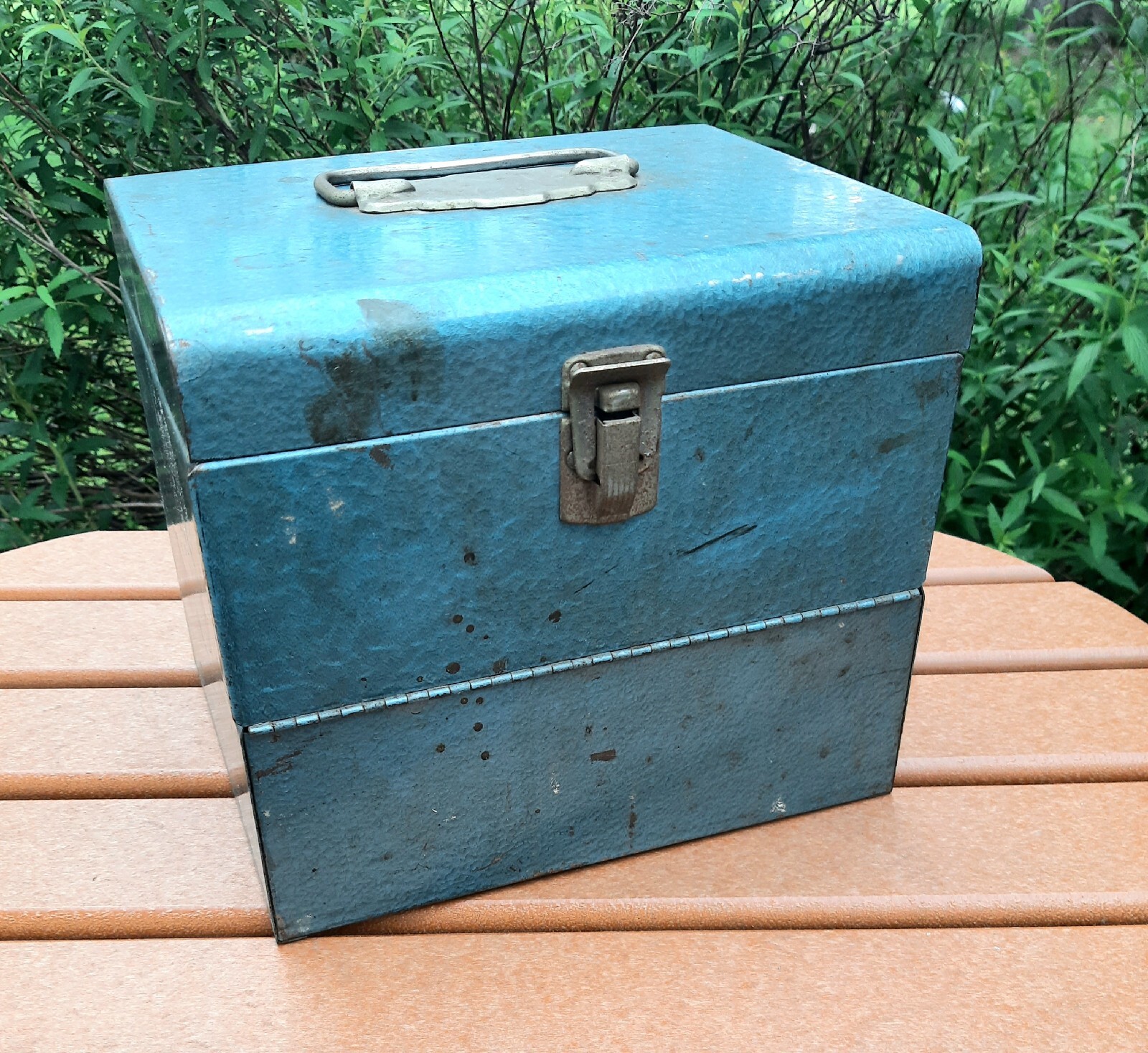 Metal Movie Reel Chest Box Storage Travel Case Film Vintage -Read Description-