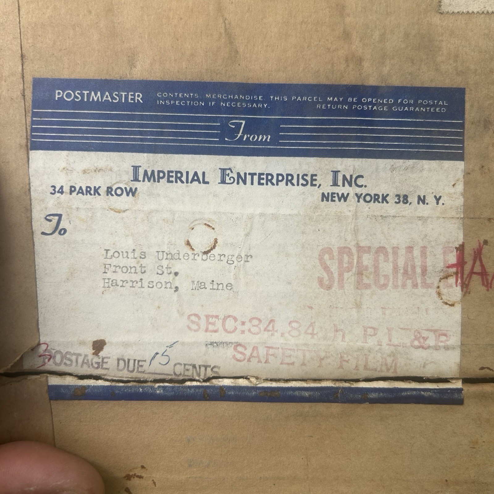 Vintage 1940s Swing Hostess Full Movie Reel On 2 Reels In Original Shipping Box