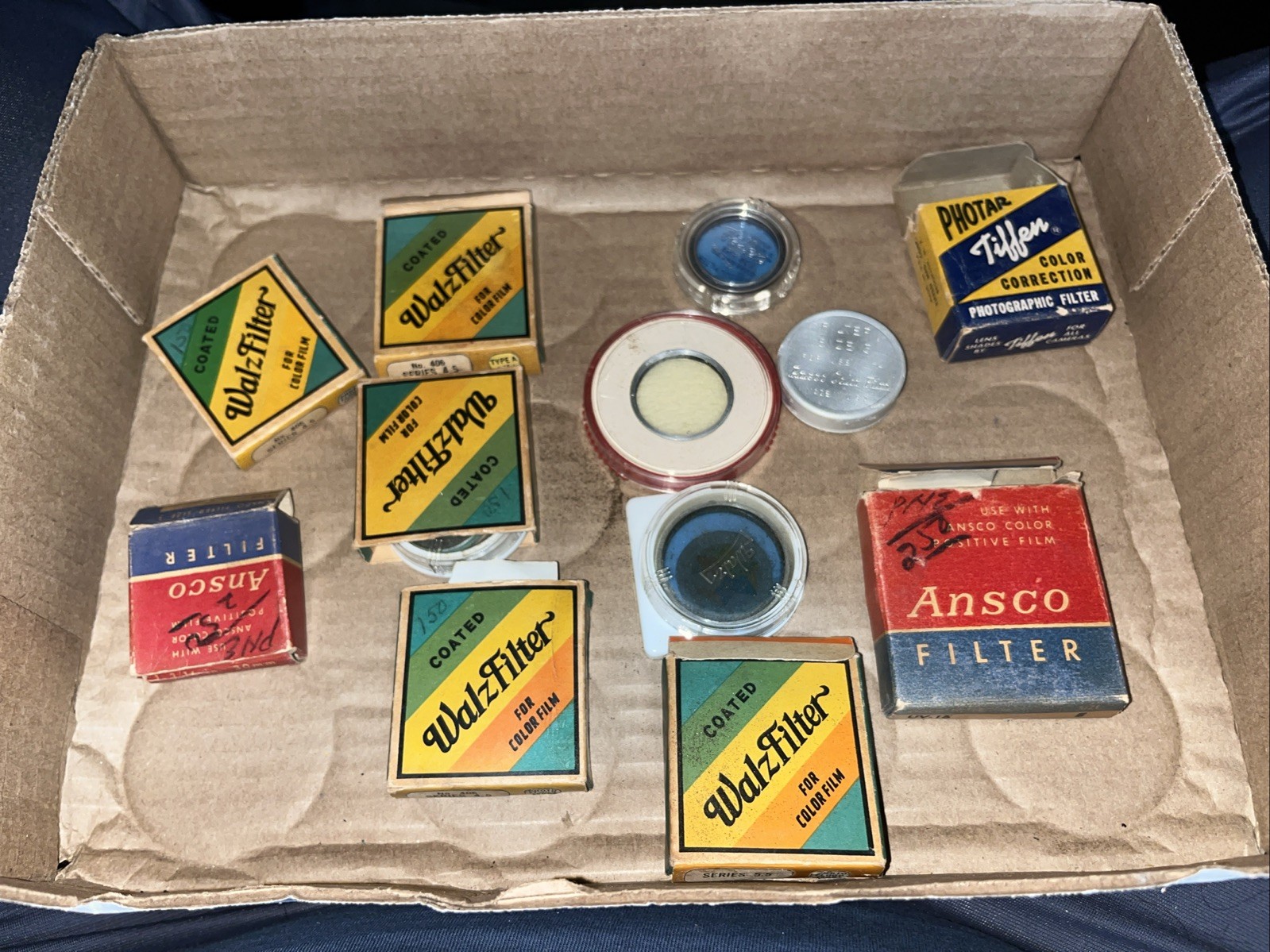 Vintage Walz Filter, Tiffen & Ansco Lens Filters-NOS-Mixed Lot of 8