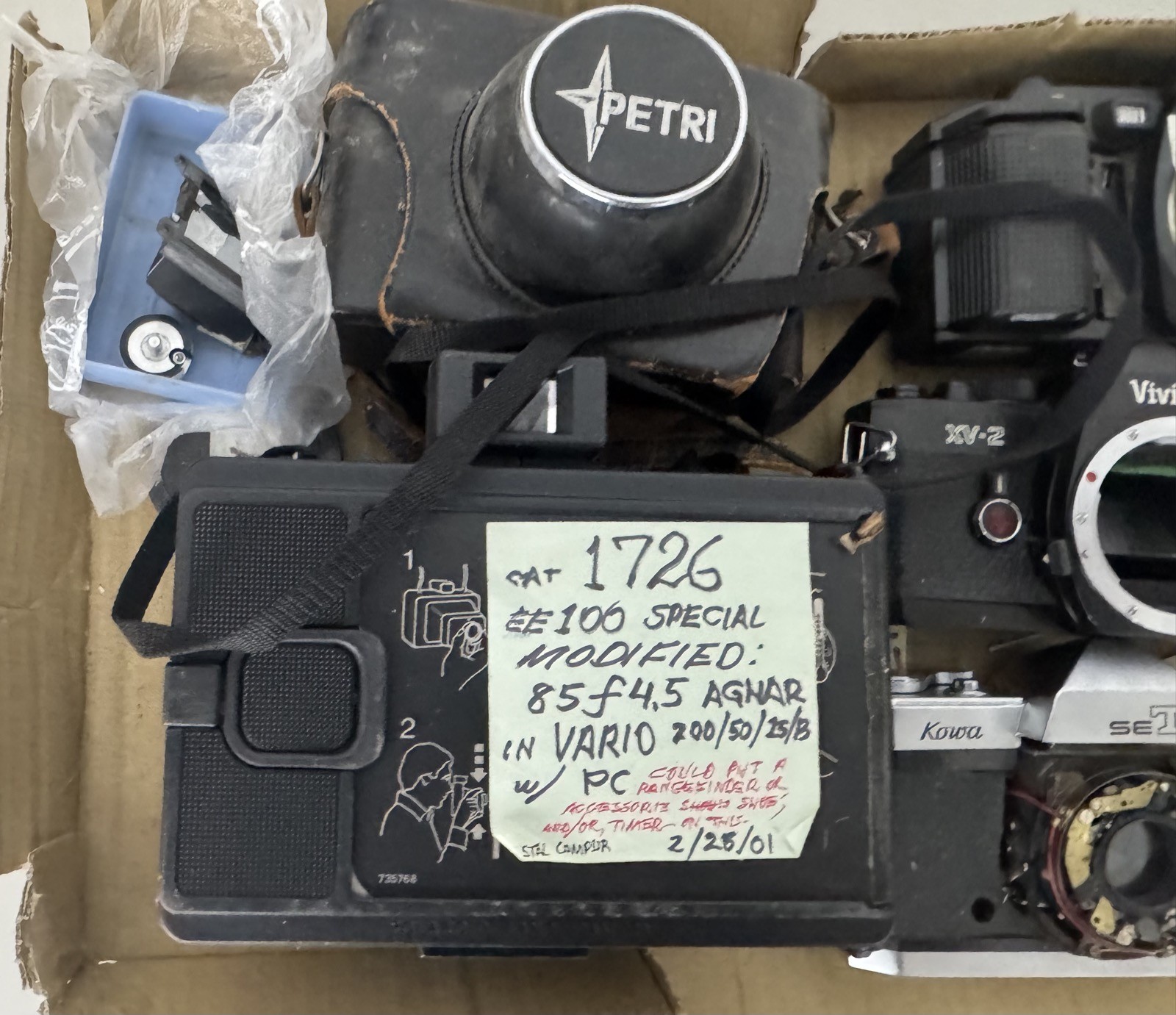 Vintage 35mm & Polaroid Camera Lot – For Parts/Repair Konica Polaroid Petri
