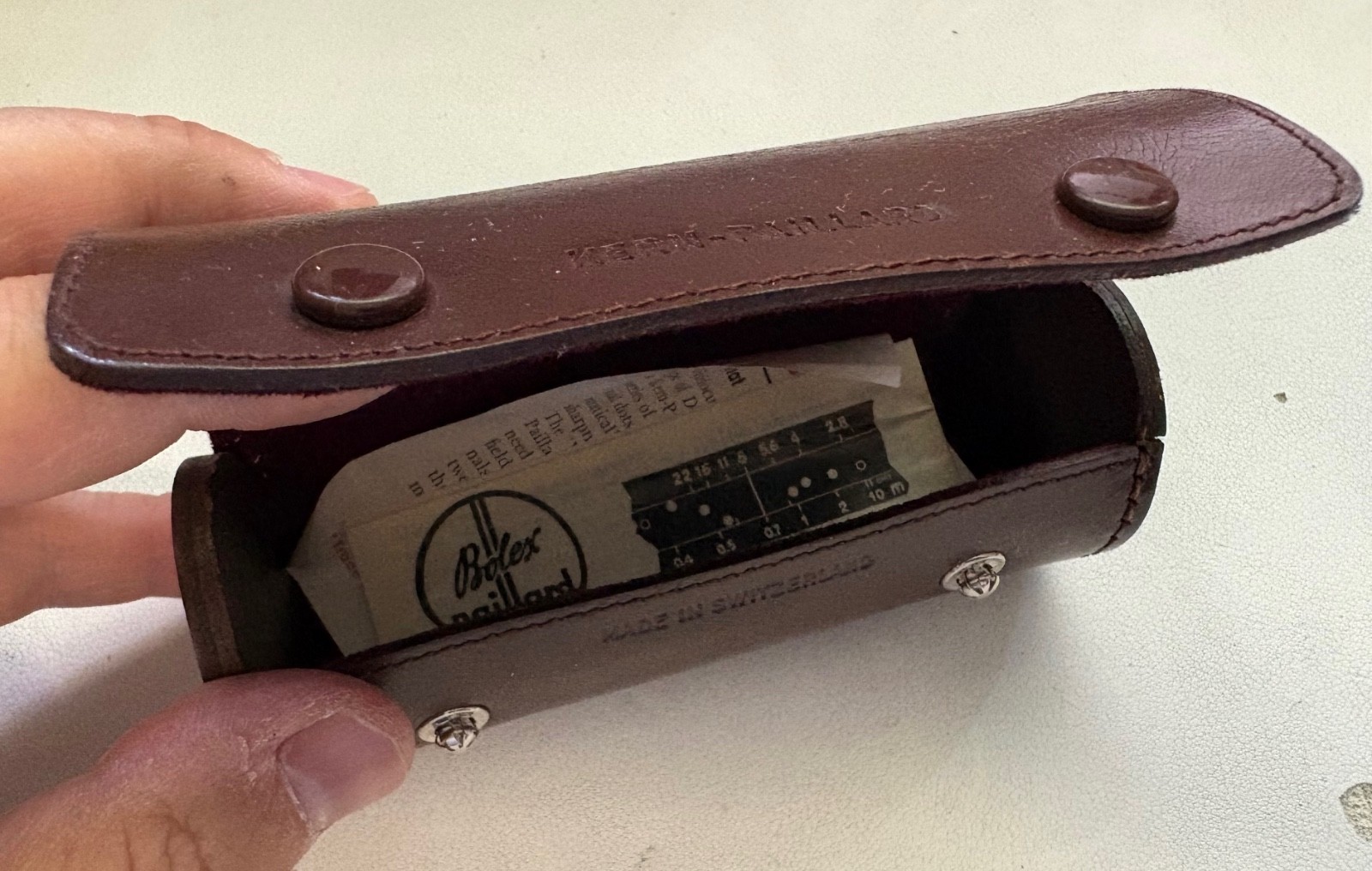 Original Leather Kern Paillard Bolex LENS CASE for 75mm f2.8 Yvar Lens