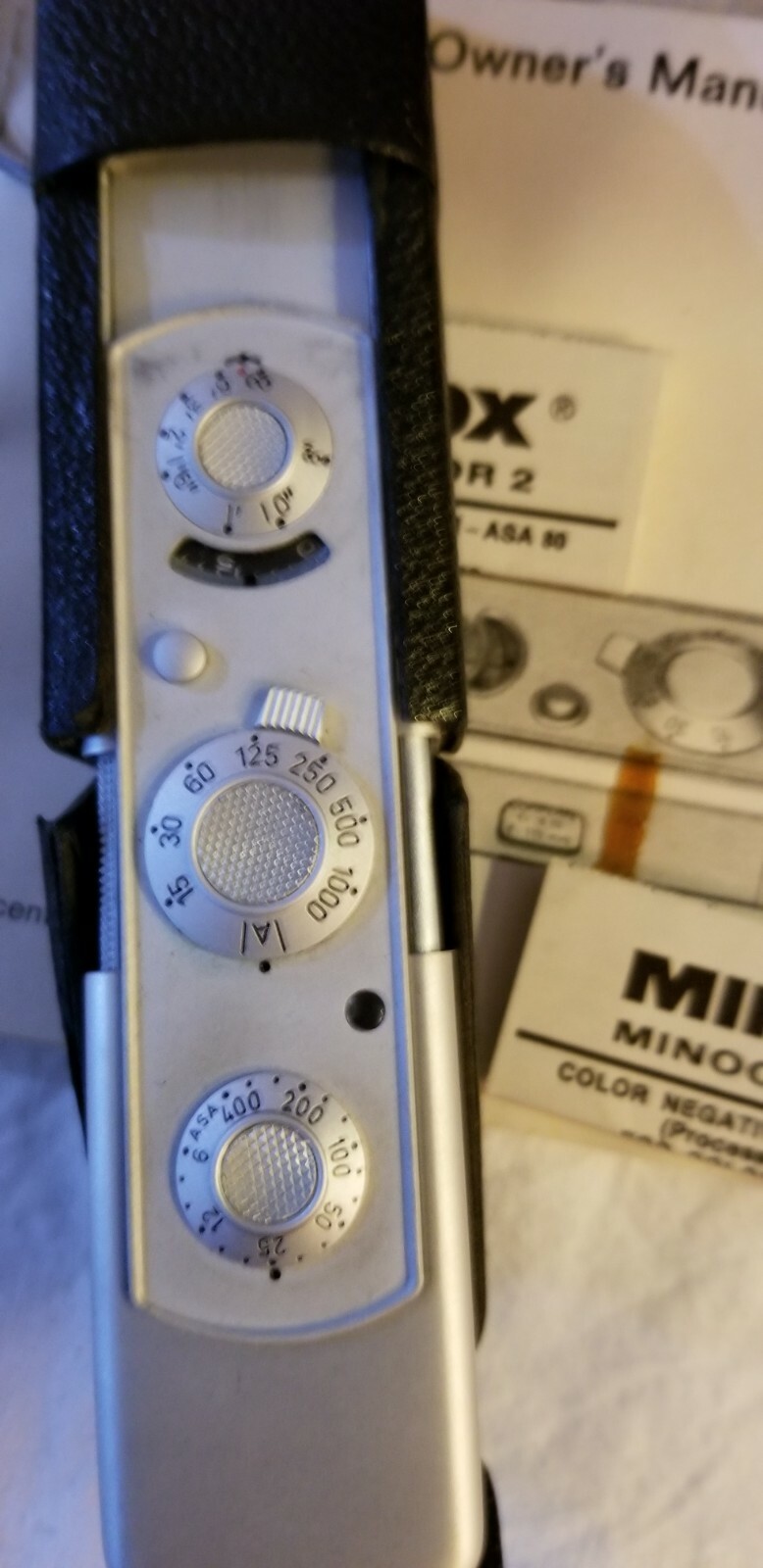 Minox C Boxed subminiature SPY Camera Set w/ C 4 Flash Unit Leather cases