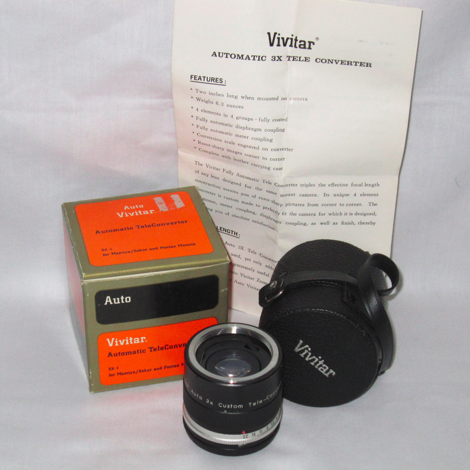 Vintage Lot VIVITAR Camera Parts – Auto Teleconverter 2x 3x/Adapters/110 Flash