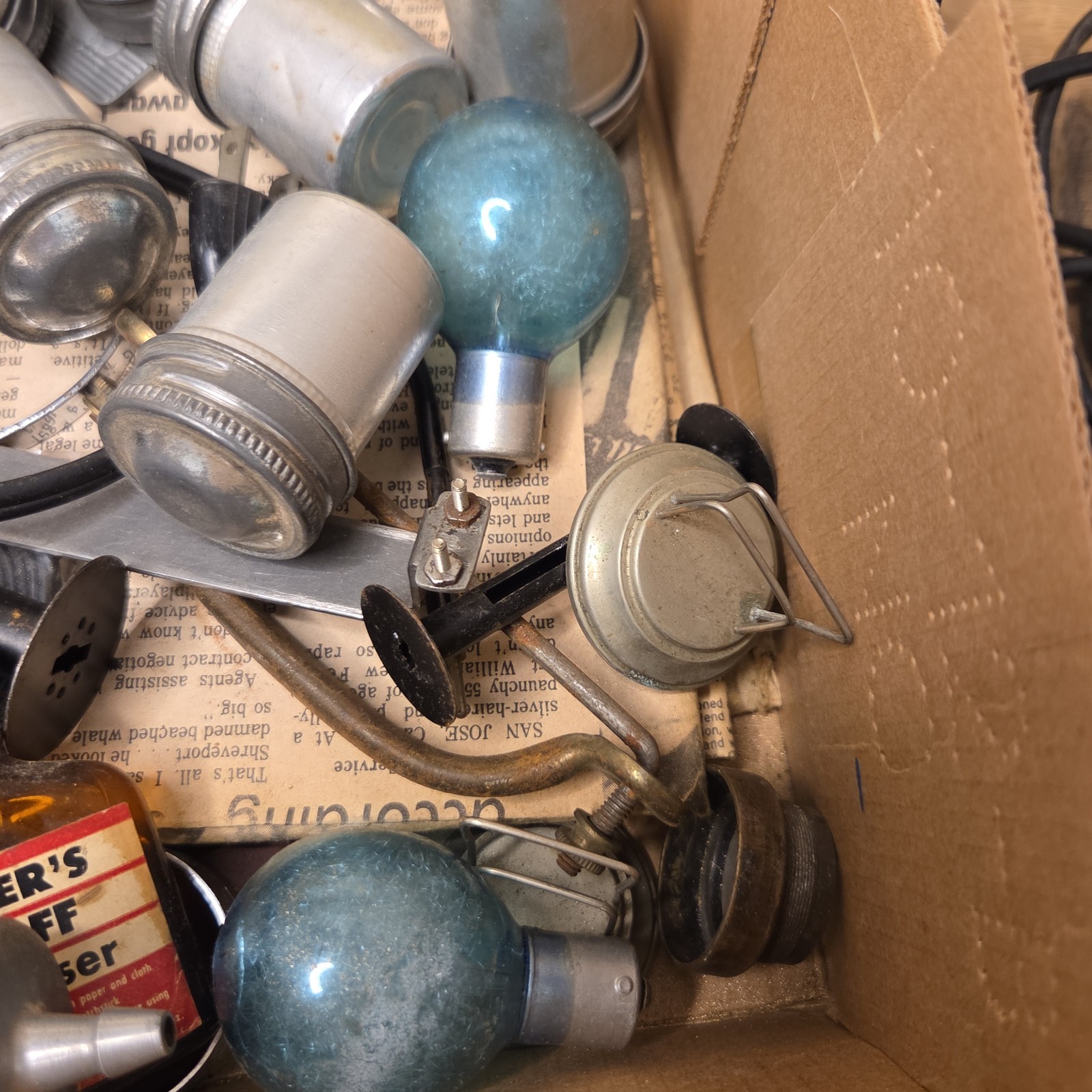 Vintage Camera Parts Accessories Mixed Lot Rangefinder Strobe Filters Bulbs