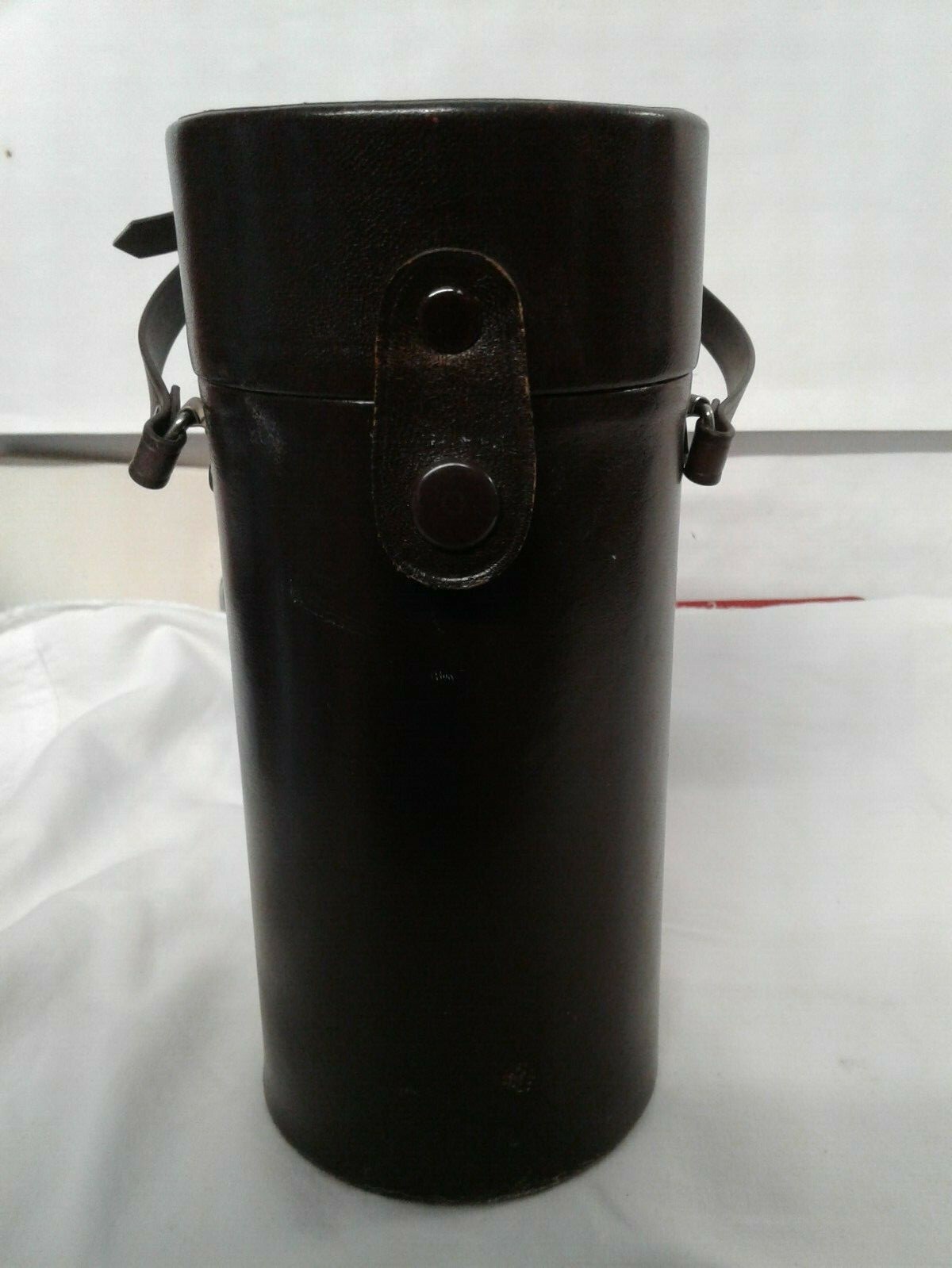Vintage carry case for accessory camera lens 7″ inside has strap cowhide JAPAN