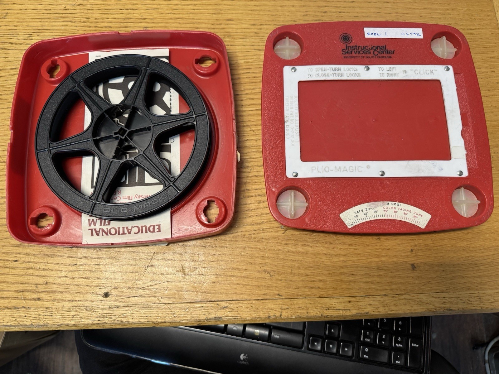 Vintage Plio-Magic 16mm Film Archival Plastic Storage Box 7″ Reel Film & Case