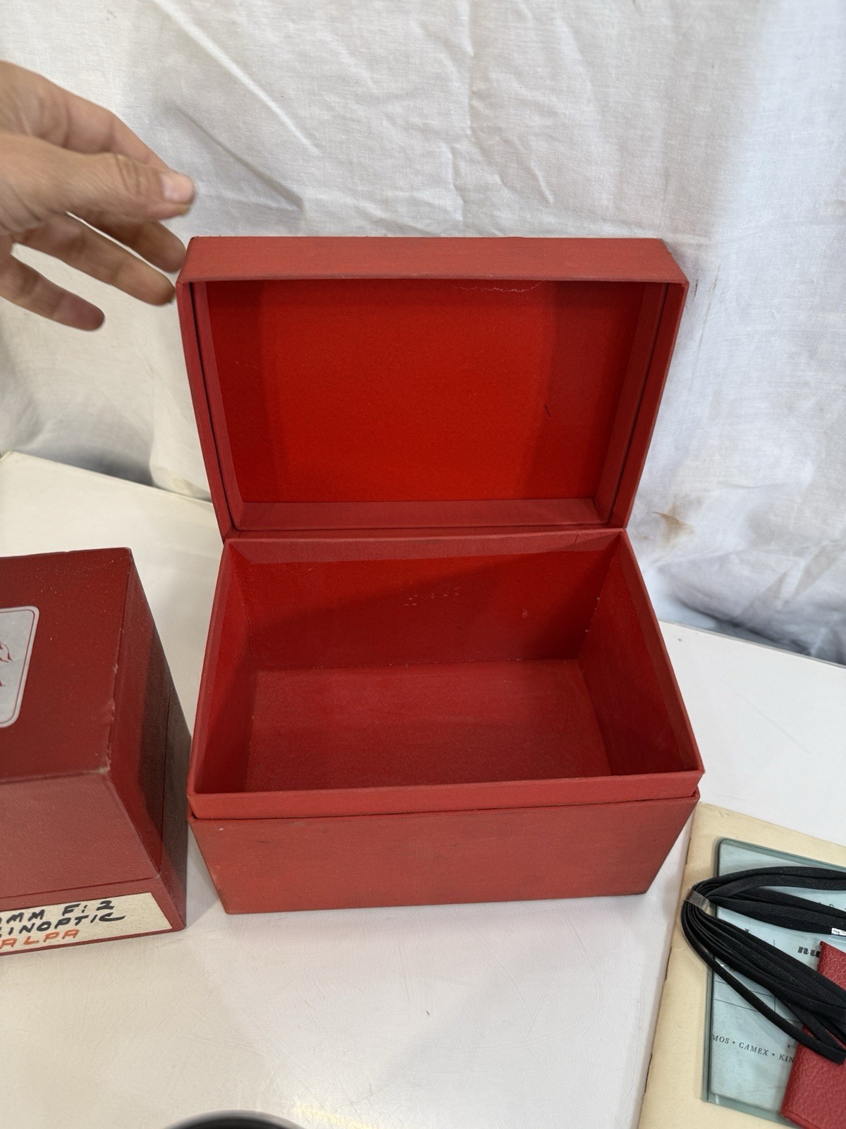 Vintage ALPA Reflex 8b Box Manual Lot w/ Kilfitt Test Plate Kinoptik Box GoldE