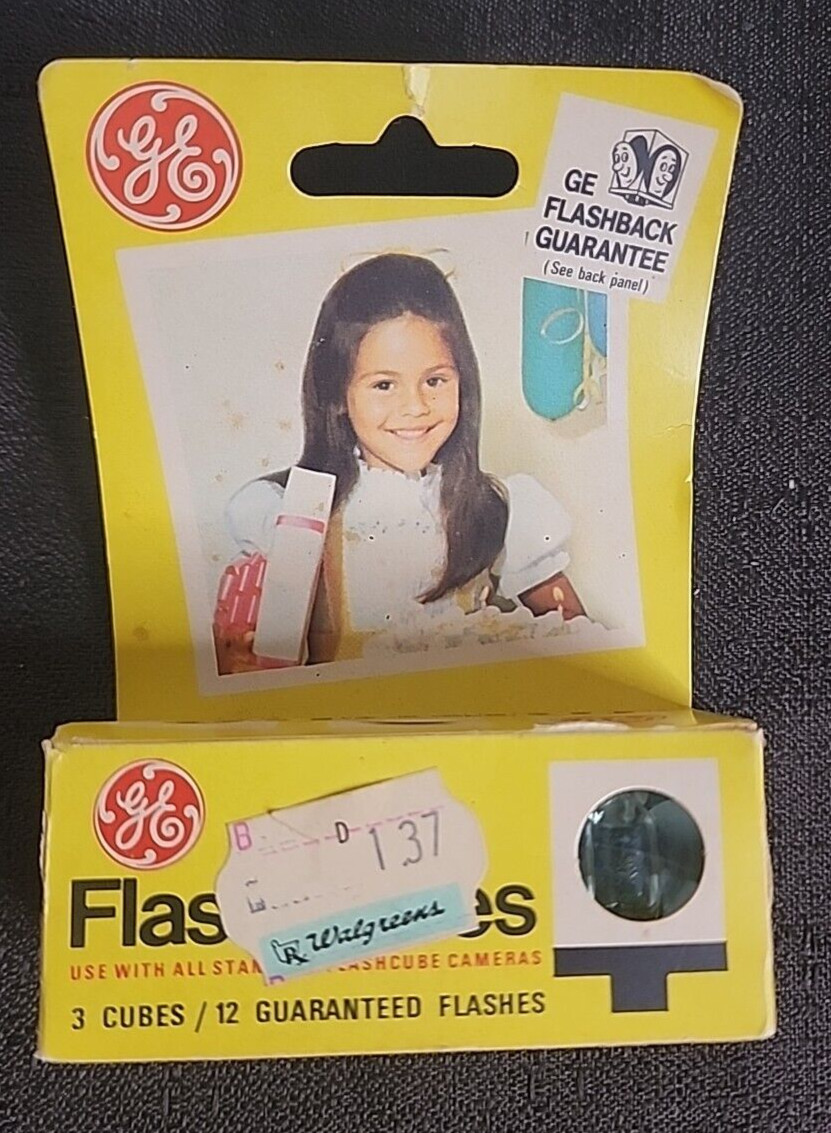 Vintage GE Flashcubes Original Box Set Of 3 Cubes 12 Flashes NOS (T79DG)