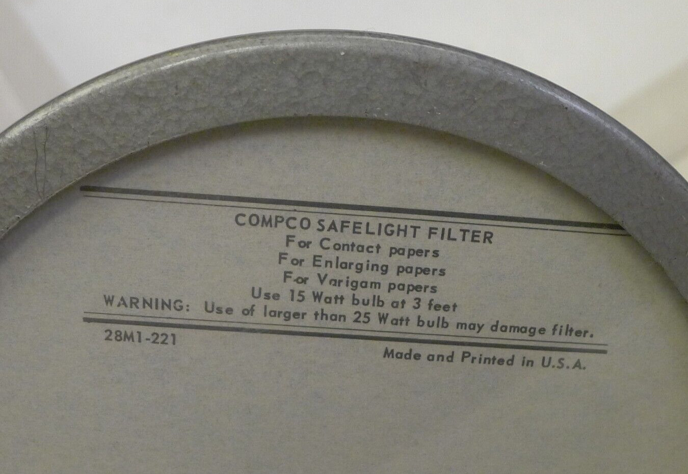 Compco Safelight & Compco Safelite Filter 28M1-221 Darkroom VINTAGE- TESTED