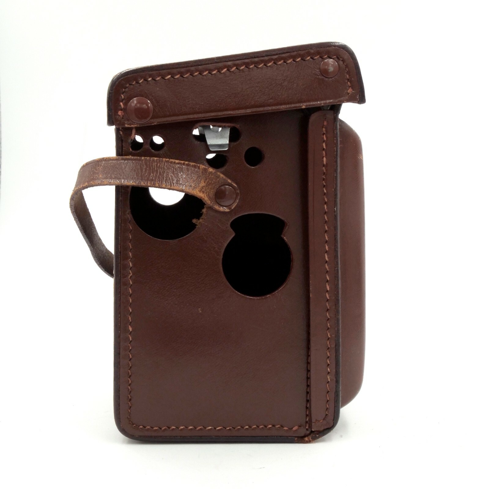 Pair (2) of Rollei Original Hard Brown Leather Cases for Rolleicord TLR Camera