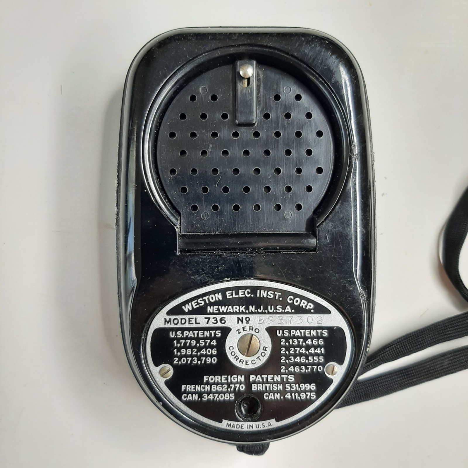 Weston Master II Exposure Meter and Strap Model 736 Untested ZA6