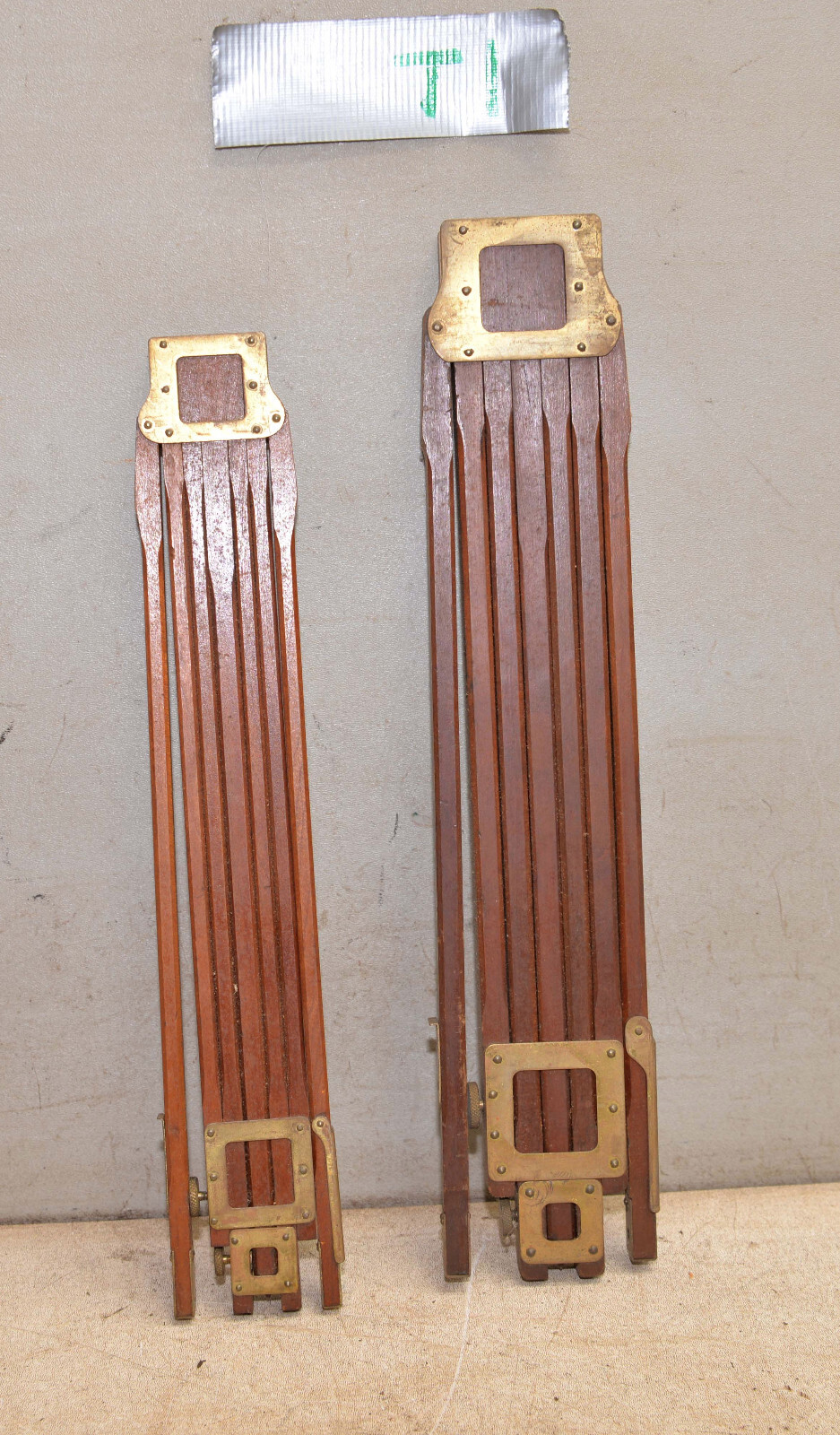 2 Eastman Kodak Folmer & Schwing crown tripod No 1 two legs salesman sample 1903
