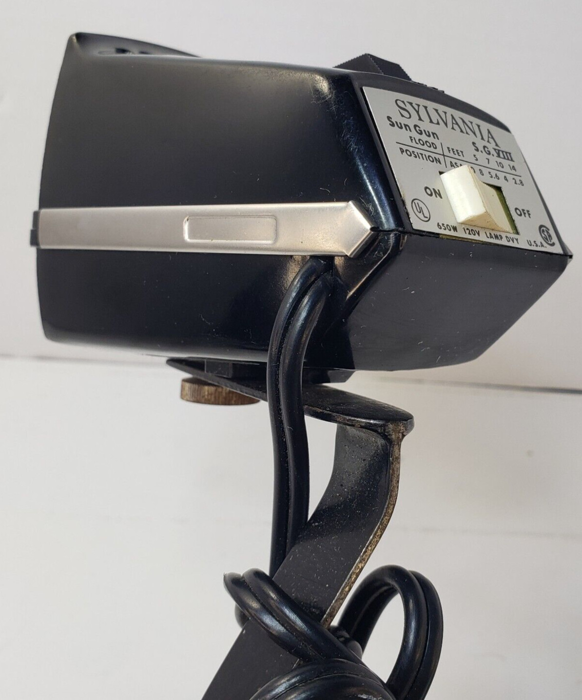 Vintage Sylvania Sun Gun S.G.VIII Camera Light 650w 120v Tested Mount included