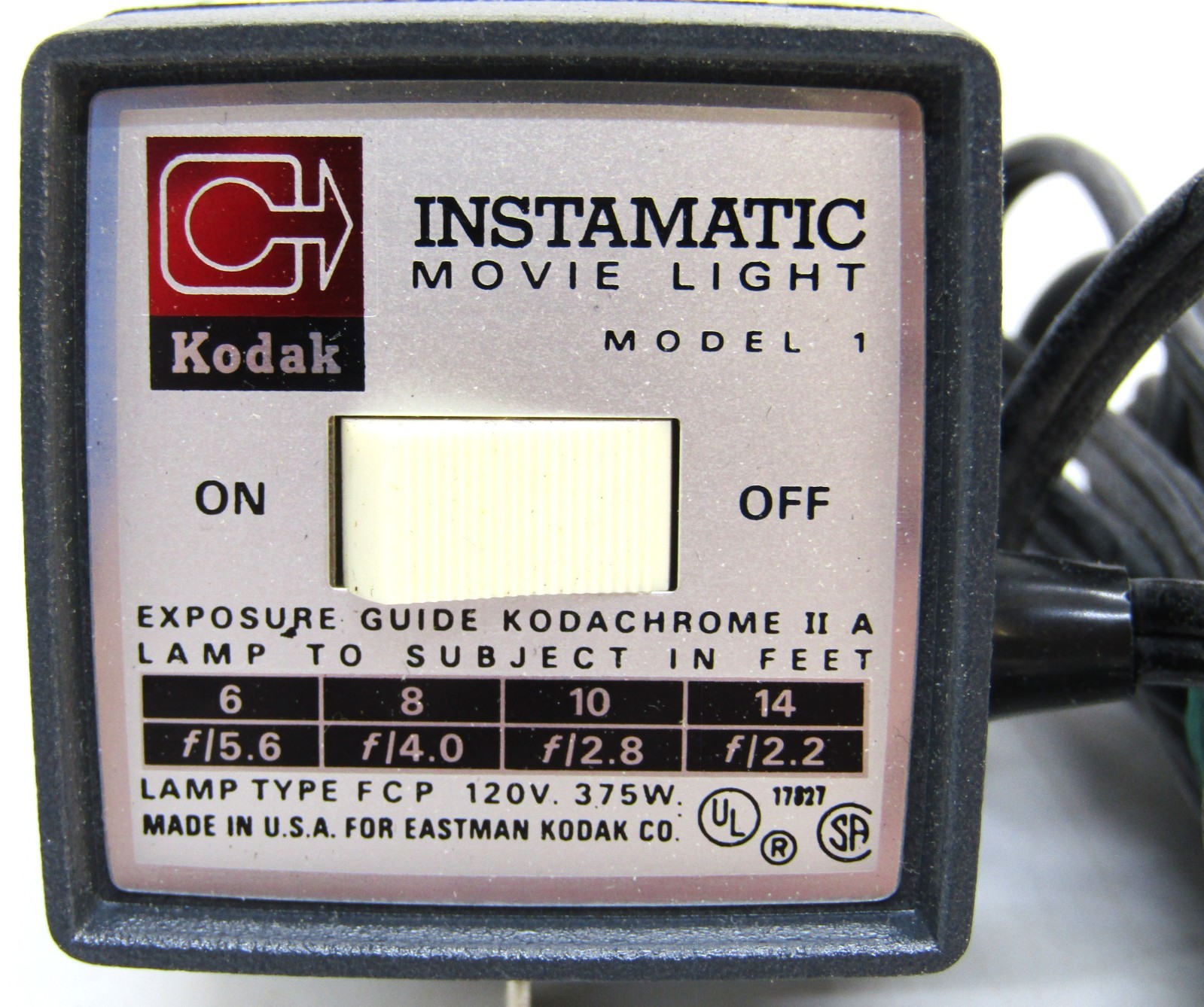 Vintage Kodak Instamatic Movie Light Model 1 in Original Box