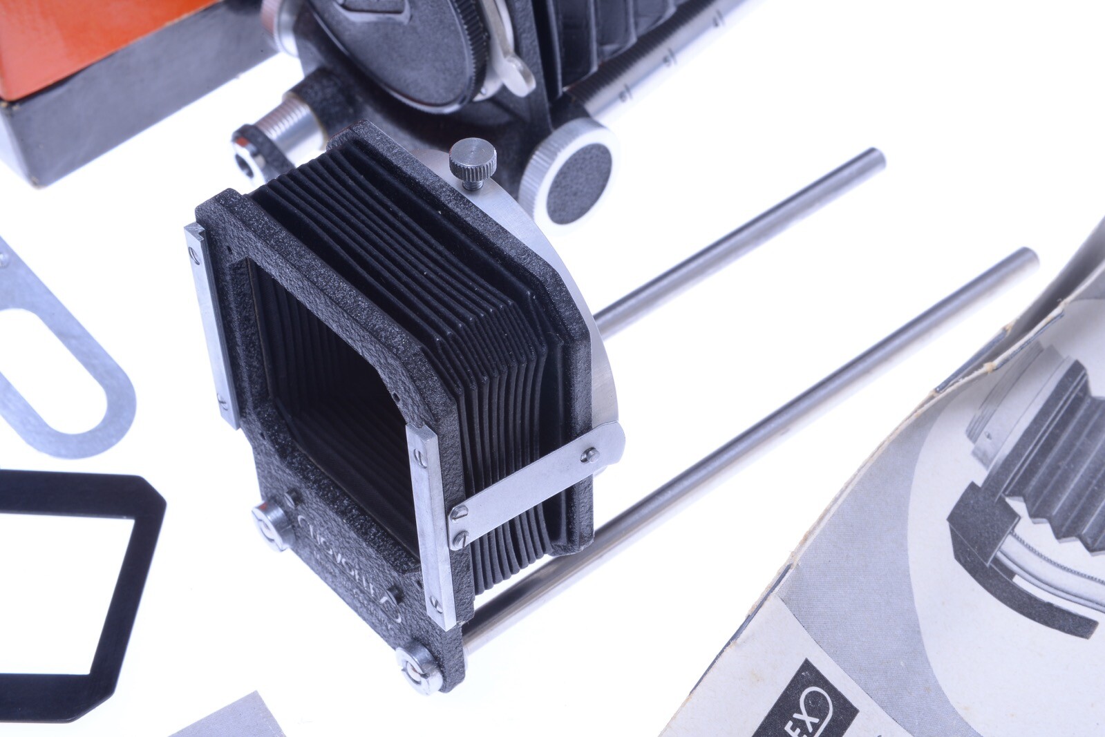 ✅ NOVOFLEX IHAGEE EXAKTA, EXA MACRO BELLOWS, HOOD, SLIDE COPIER ADAPTER SET