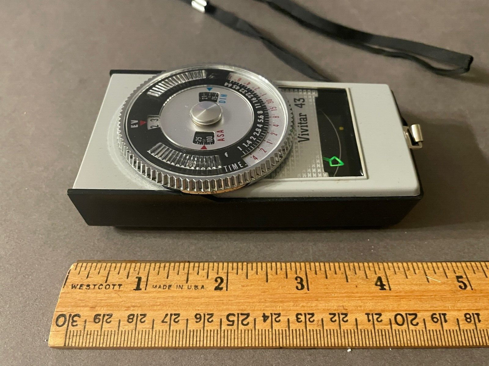 VINTAGE VIVITAR MODEL 43 CDS LIGHT EXPOSURE METER WITH CASE & BOX (NO MANUAL)