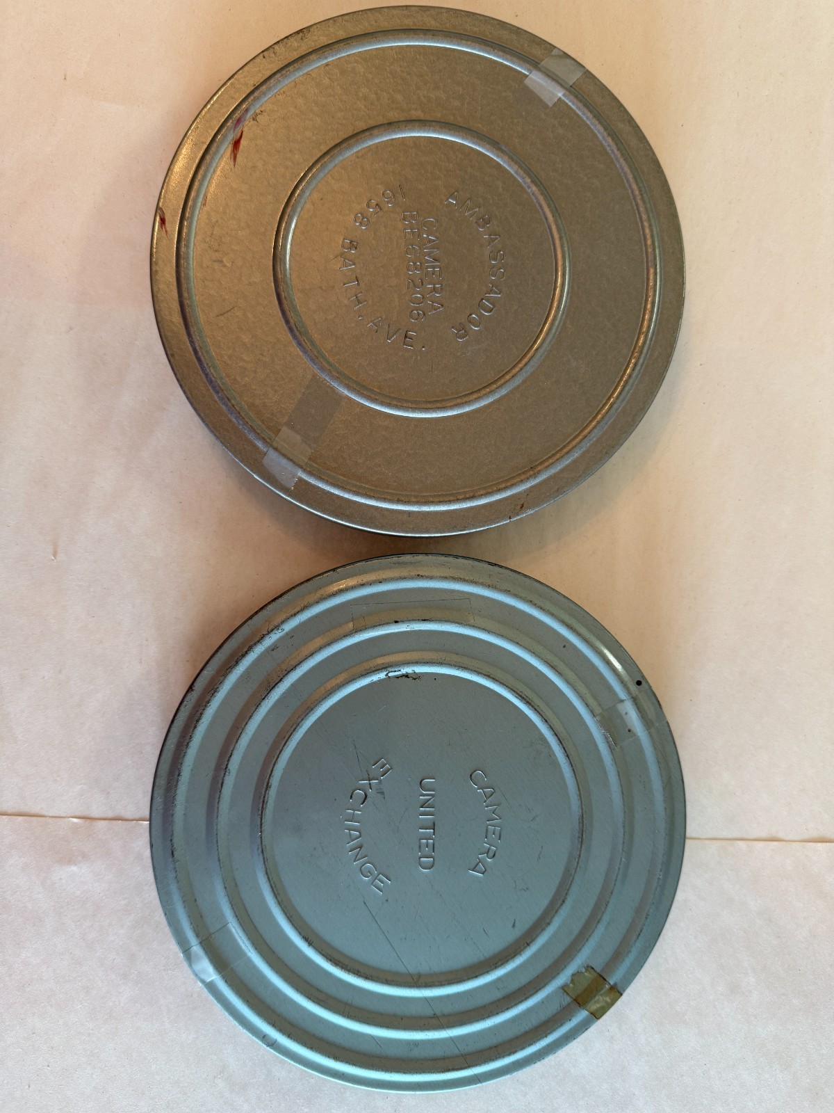 Vintage Metal Film Reels & Canisters — Lot of 2